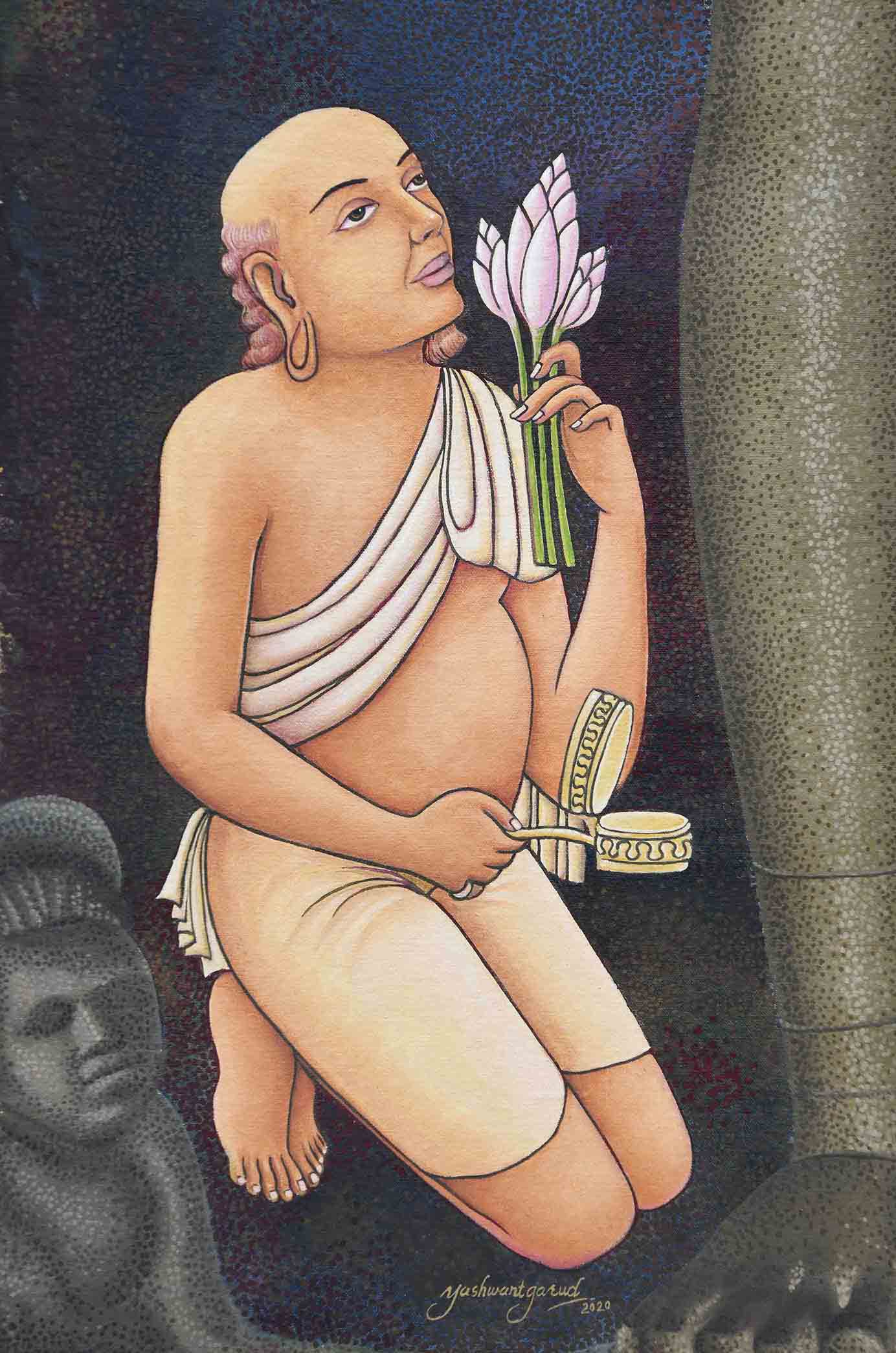 Buddhist Monk | Ajanta Cave 6