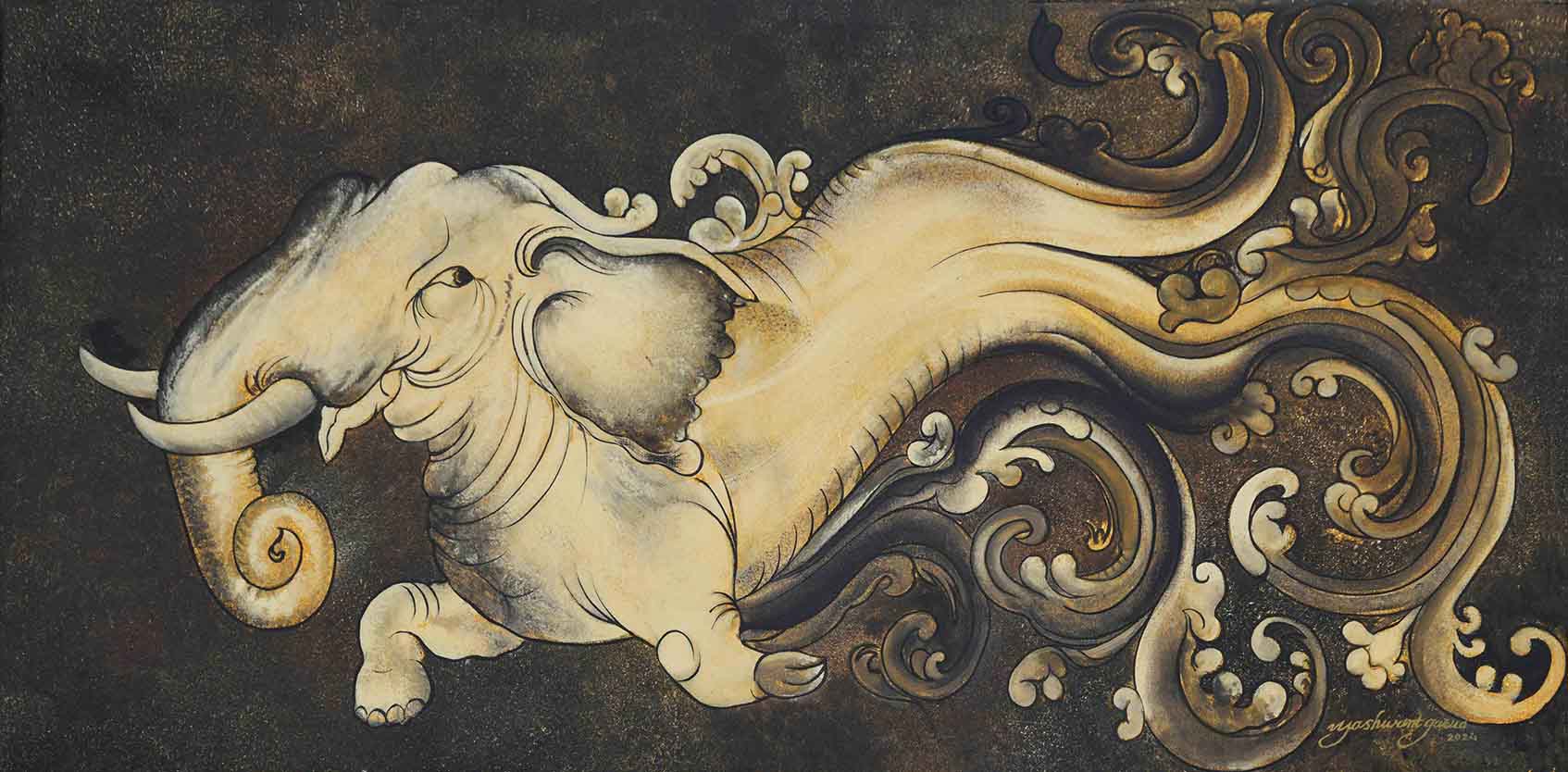 Flying Elephant | Ajanta Cave 17